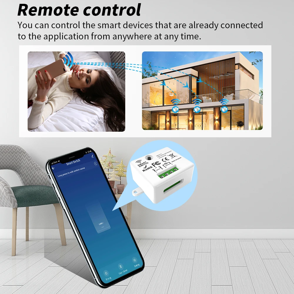 Tuya Zigbee timer smart switch 10A MINI power switch relay module work with Smart home Alexa google assistant for Zigbee switch