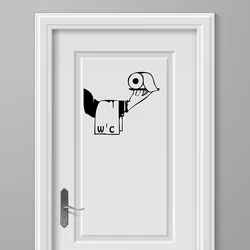 Modern Toilet Door Decal Sticker WC Bathroom Shower Vinyl Home Decor