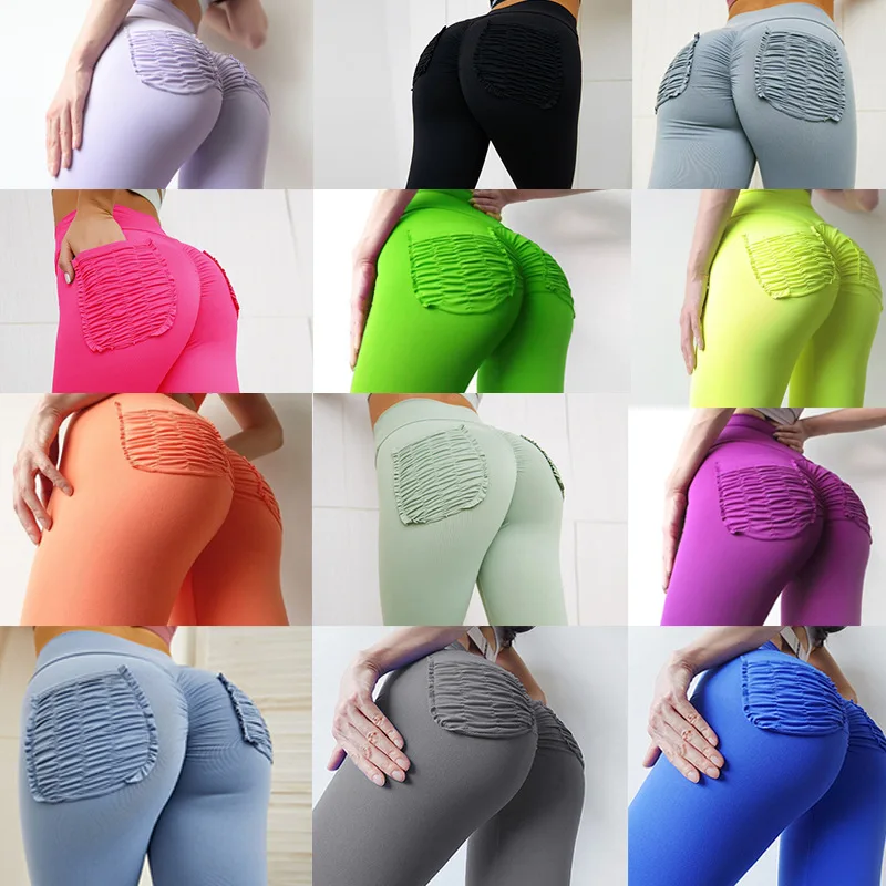 Women Fitness Gym Leggings Push Up Sport Yoga Pants Solid Nylon Training Running High Waist Pants Tights Slim Plus Size