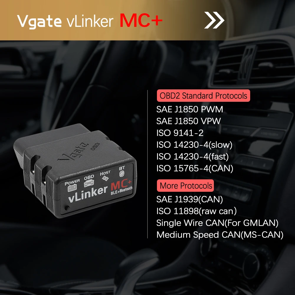 OBDIICAT Vgate vLinker MC+ ELM327 V2.2 Bluetooth 4.0 WIFI OBD2 Scanner ELM 327 V2.2 OBD OBD2 Car Diagnostic Auto Tool