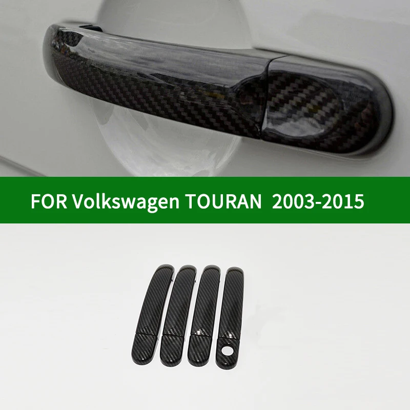 For Volkswagen vw TOURAN First generation 2003-2015 car door handle cover,carbon fiber pattern cover trim  2008 2009 2010 2011