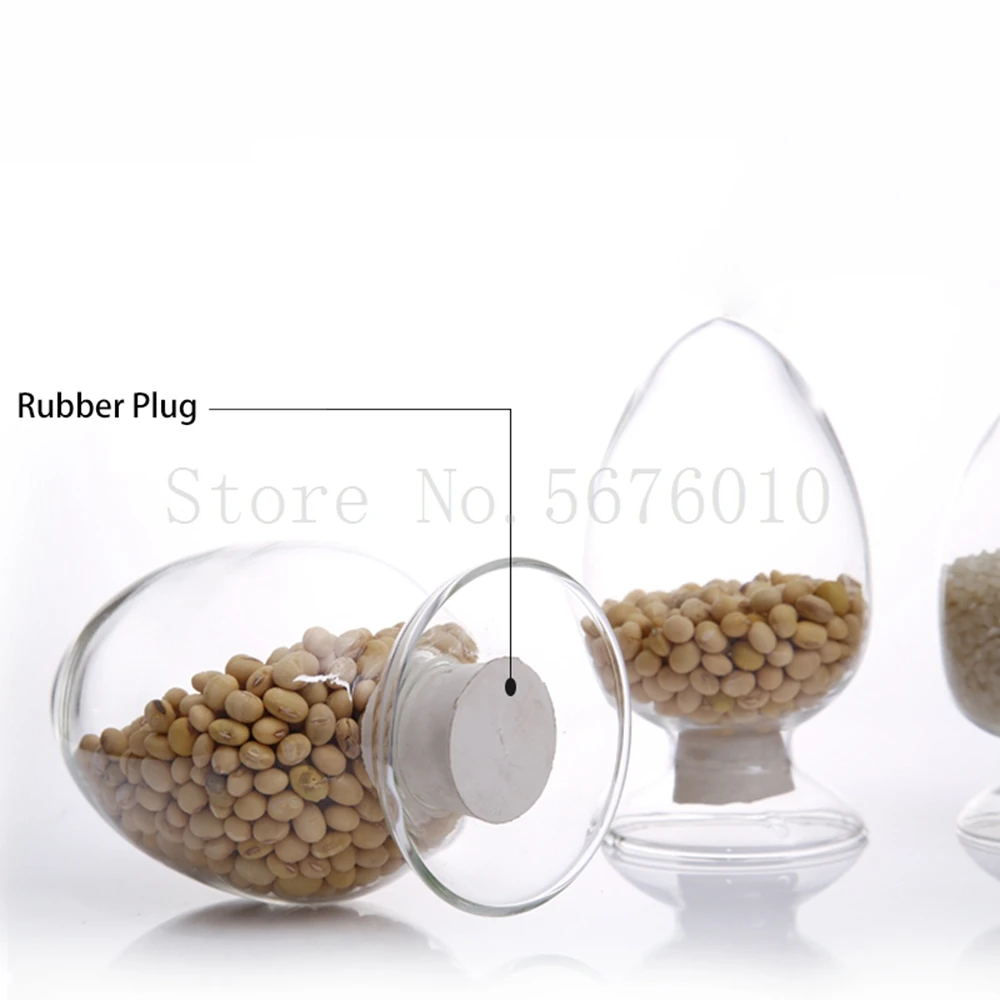 Seed bottle Cone heart bottle thickened glass 125 250 500ml clear chemical sample glass bottle with stopper