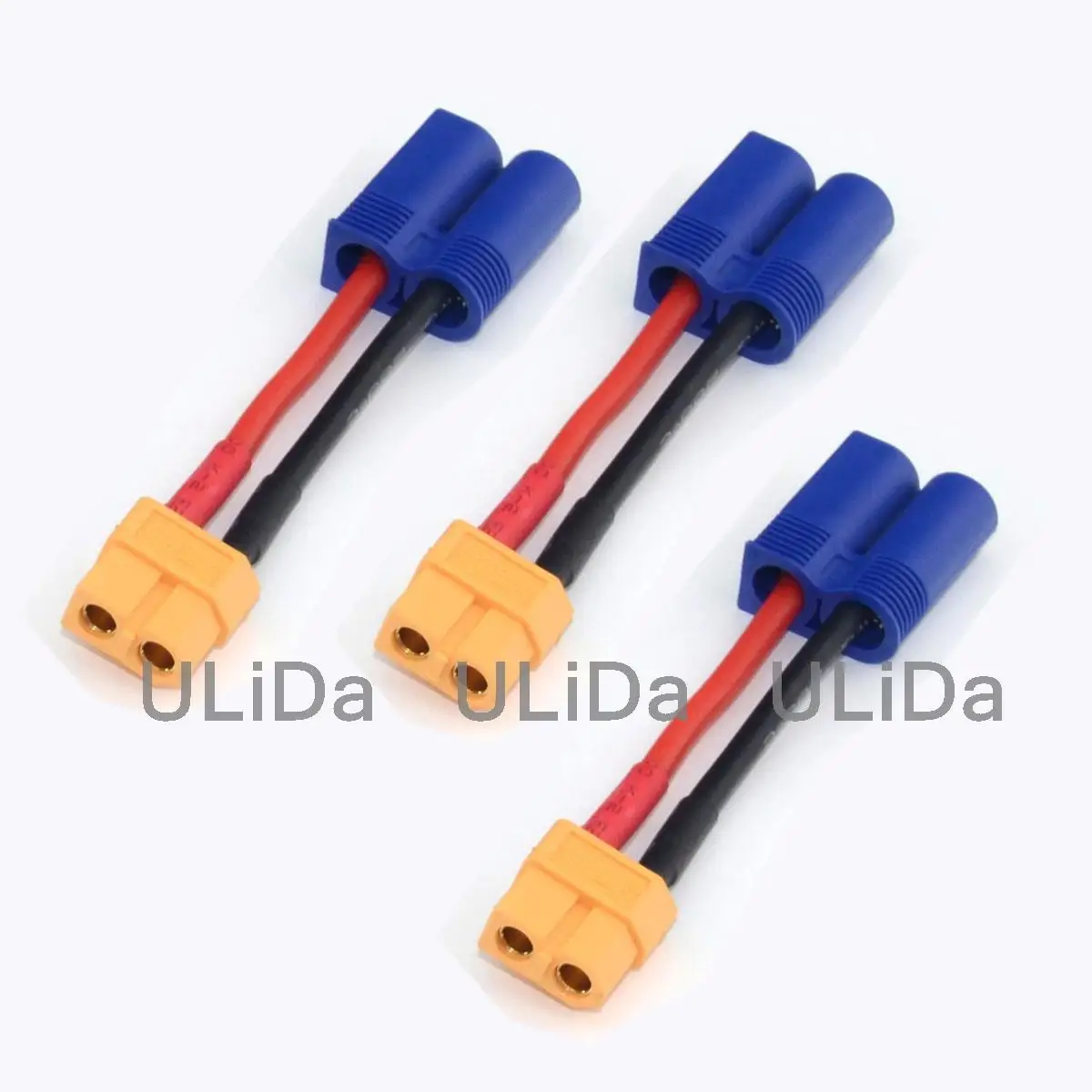 3pcs XT60 Female to Male EC5 Style w 14AWG Silicone Wire Connector / Adapter Cable Converter for RC Charger Quadcopter