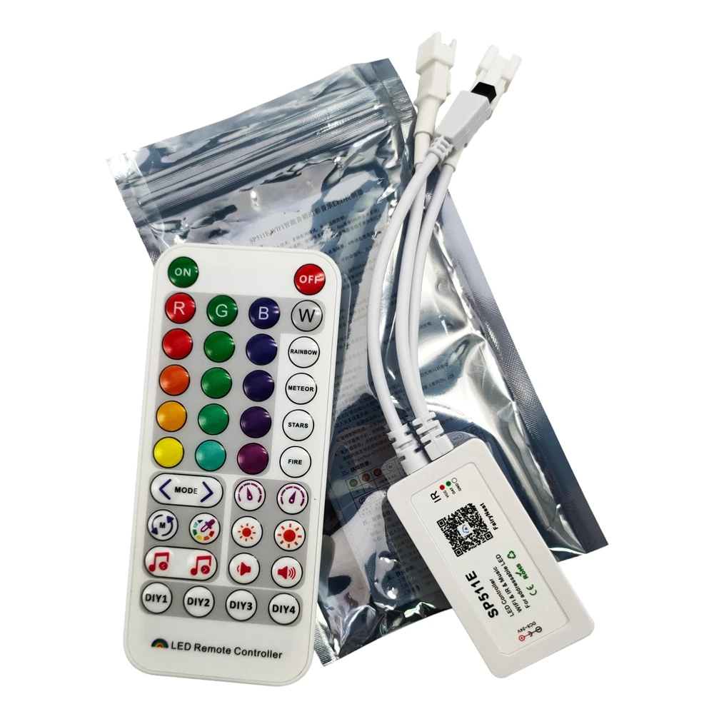 DC5-24V SP511E Smart Led Controller Wifi Dual Output Music Control Double 3PIN For Individually Addressable 5050 RGB Strip Panel