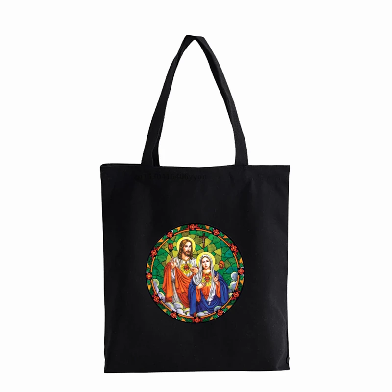 Christian Gebet Jesus leinwand tasche casual Harajuku anime shopper neue punk große kapazität frauen Schulter Tasche einkaufstaschen