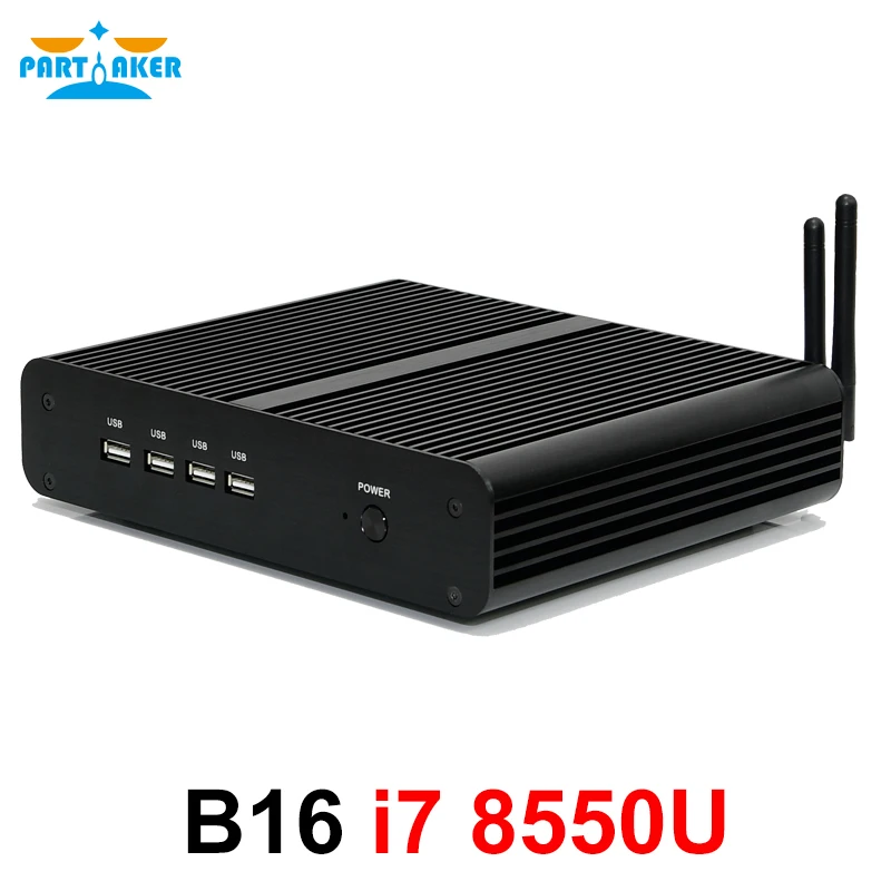 Imagem -05 - Partaker-mini pc sem Cooler i7 8565u i7 8559u Kaby Lake Core Threads Ddr4 M.2 Pcie Mini Computador Windows 10 Pro dp Hdmi Htpc Parcialmente Montado