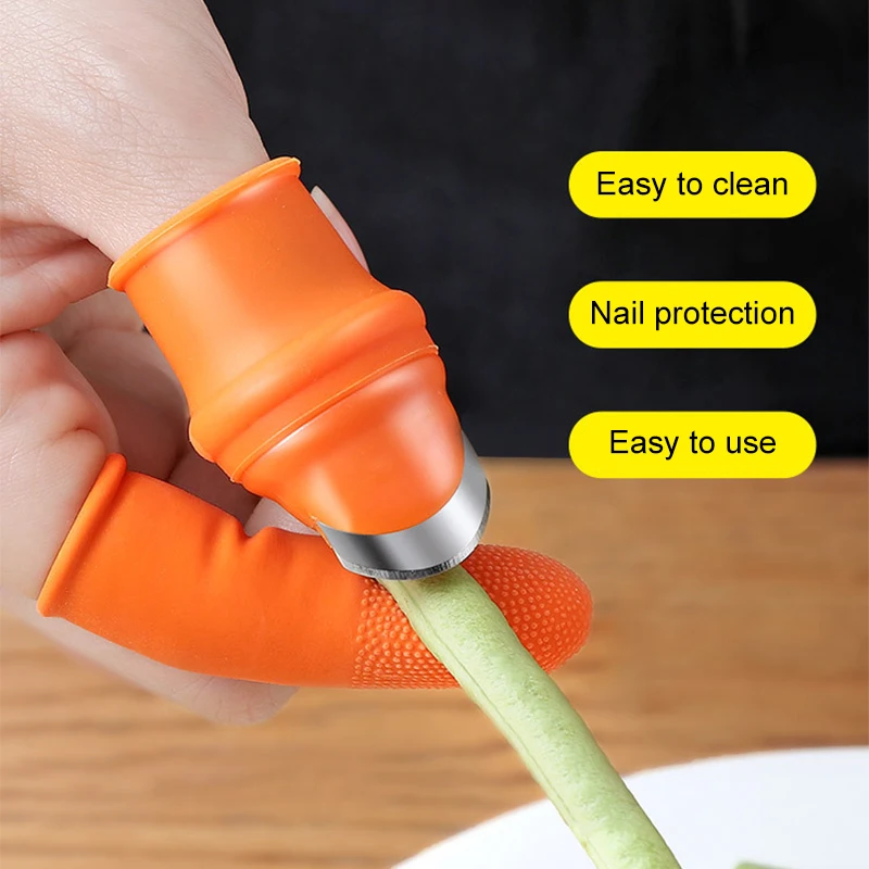 Silicone Thumb Knife Finger Protector Vegetable Harvesting Knife Plant Blade Scissors Cutting Rings Garden Gloves