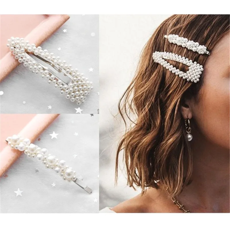 24Styles Korea Hairpins Set Elegant Simulated-pearl Hair Clips Star Leaf Shell Hairclip Pins Women Hairwear Jewelry Accessories