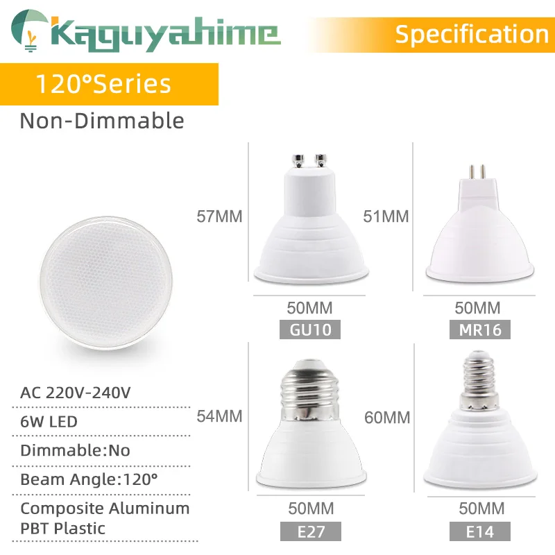 =(K)= 4pcs/Lot Dimmable LED MR16 GU10 Spotlight LED Lamp 6W 7W 8W AC 220V 240V Spot LED Bulb Light Decor Home Lamp Bulbs LED