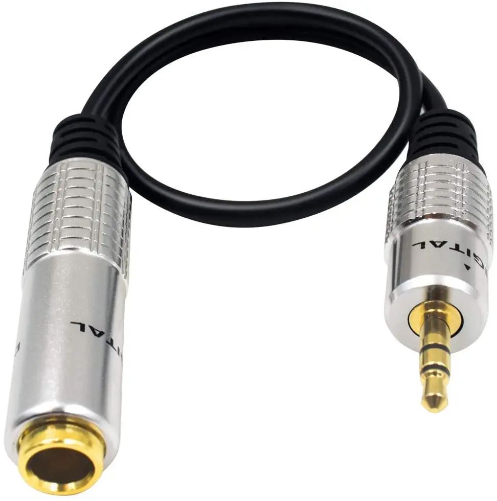 3.5mm to 1/4 Adapter, Male to 6.35mm Female TRS Stereo Audio Jack Plug for Laptop, Home Theater, Amplifiers 30cm/ 12inch