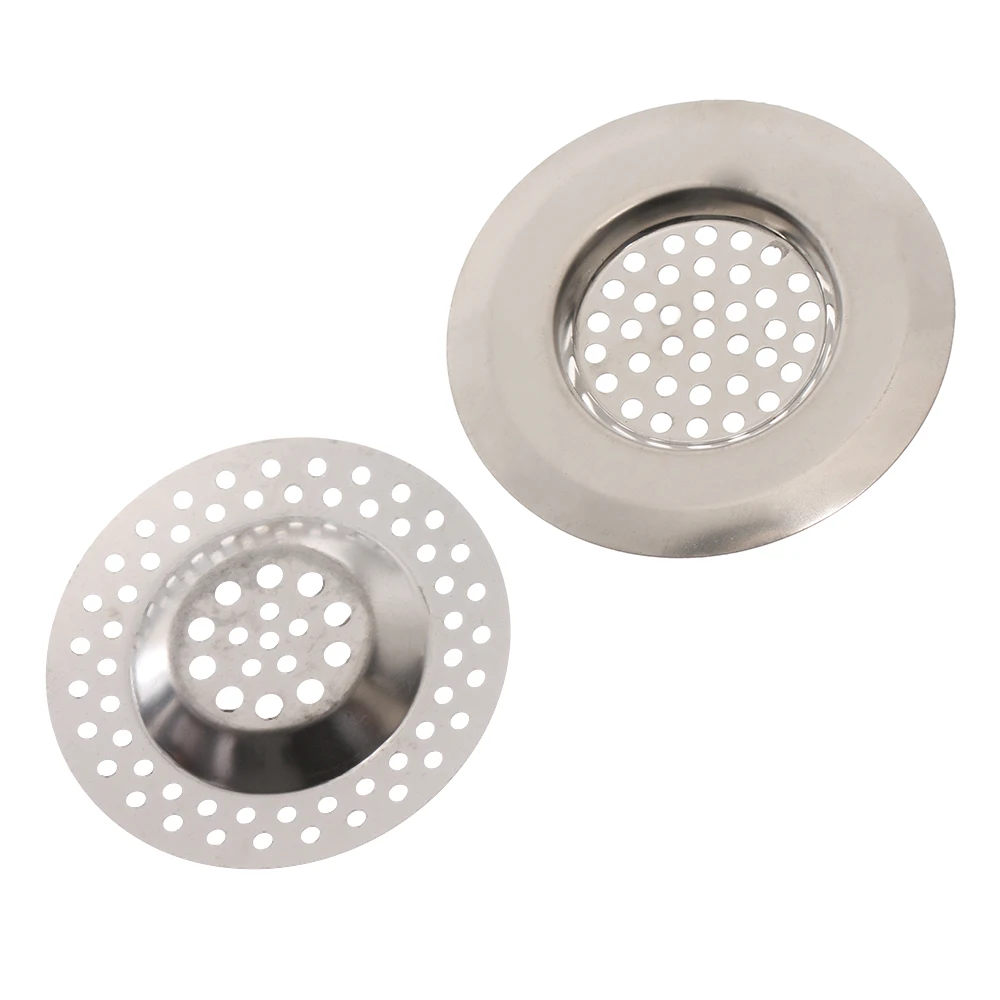 2PCS Strainer Bath Basin Drain Hair Clean Up Mesh Trap Filter Kitchen Sink with Large Wide Rim Catcher Cover Cap Plug Wholesale