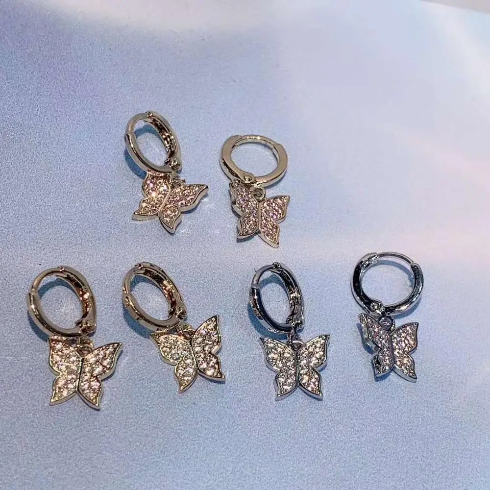 

HIBRIDE New Luxury Butterfly Drop Earrings For Women Wedding Cubic Zircon Crystal CZ Dubai Bridal Earrings Fashion Jewelry E-555