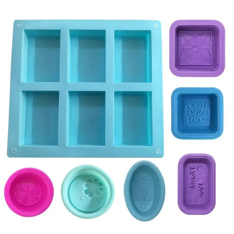 6Pcs/Set Soap Making Molds Food Grade Silicone Soap Mold Cupcake Muffin Soft Baking Pan Mould for DIY Homemade Craft