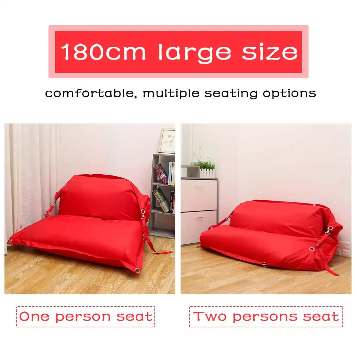 180cm Waterproof BeanBag Sofa Cover Chairs NO Filler Adjustable 420D Oxford Lounger Seat Bean Bag Puff Couch Tatami Home Outdoor