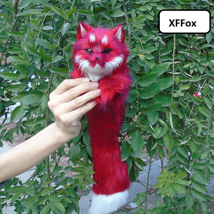 66cm Simulation Red Fox Model Soft Polyethylene & Furs Real Life Decoration Gift Approx. 0.5kg