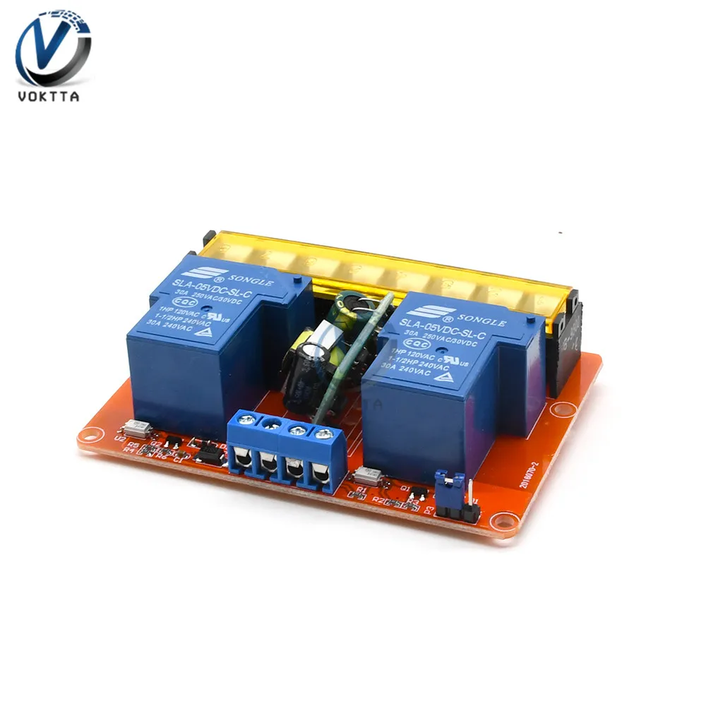 DC 5V 30A 2 Channel Relay Module High-low Level Trigger Control Relay Module isolate Relay Switch Board AC 100V-250V