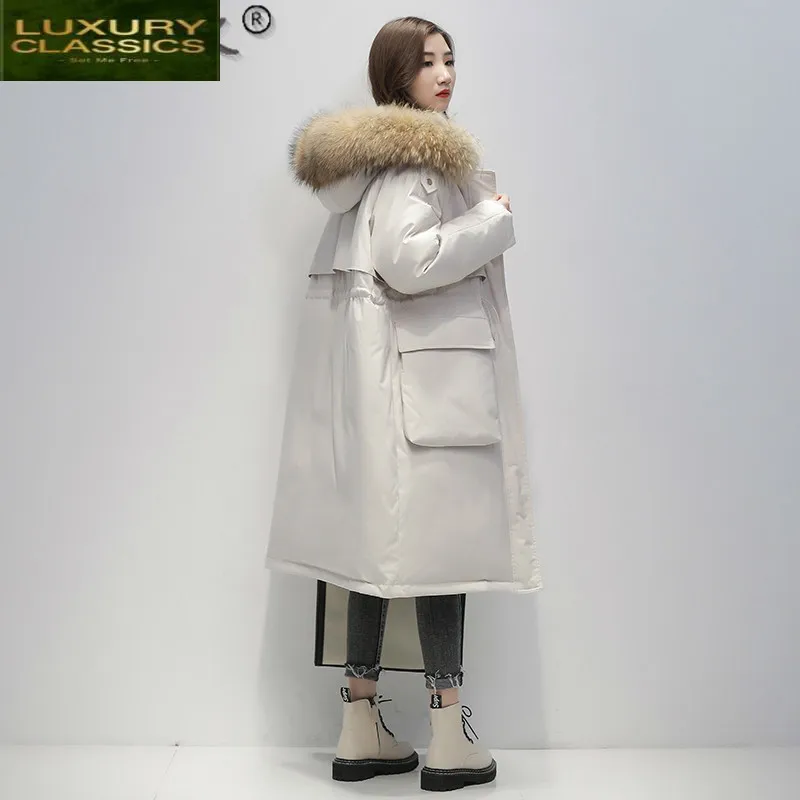 Size Women Clothes Plus Women's Winter Down Jackets and Coats Korean Style Coat Female Jacket Raccoon Fur Collar Clothing WPY893