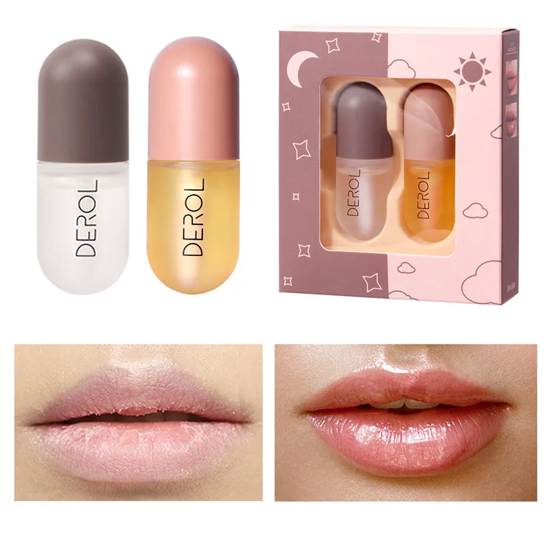 Day Night Instant Volume Lip Plumper Oil Clear Lasting Nourishing Repairing Reduce Lip Fine Line Care Lip Sexy Beauty Cosmetic