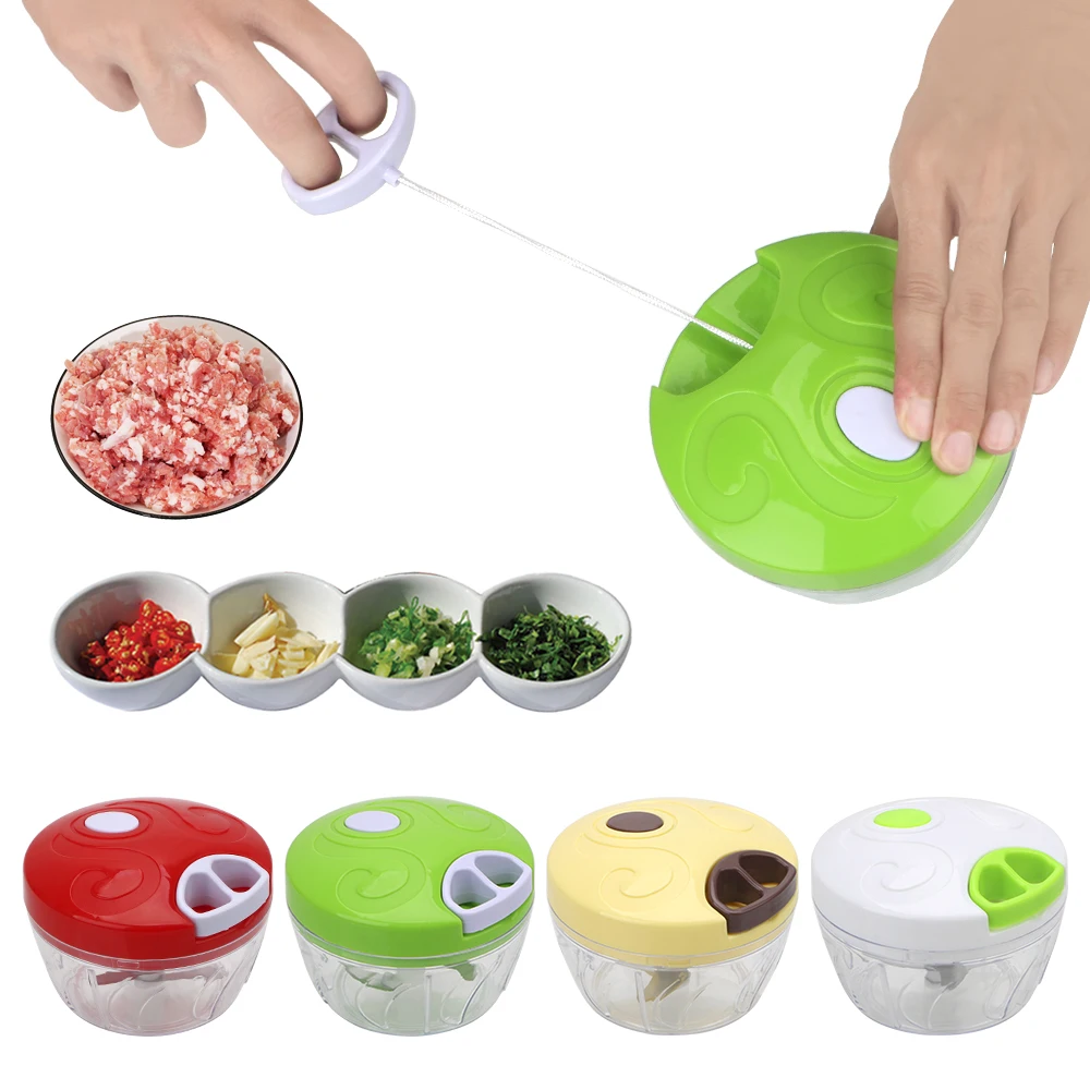 Manual Rope Food Processor Hand Chopper Multifunction Garlic Onion Slicer Cutter Mincer Slicer Shredder Kitchen Tool