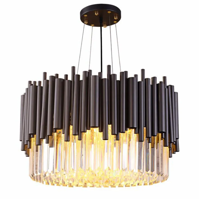 

Modern Crystal Chandelier Luxury Living Room Dining Room Black Chandelier Villa Lights Decorate Your Beautiful Home