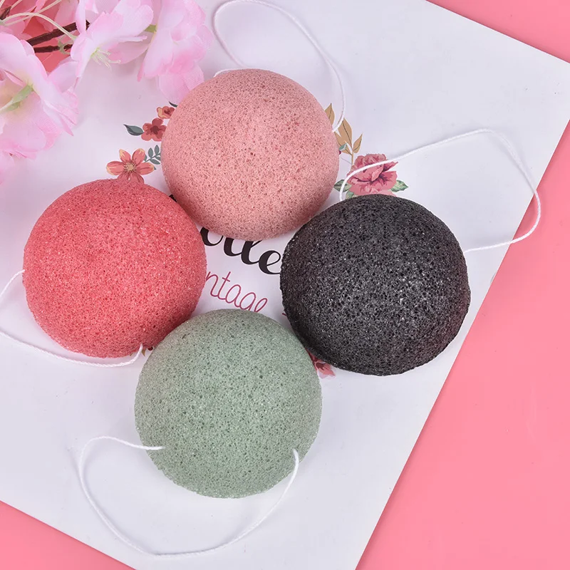 Natürliche Konjac Konnyaku Puff Peeling Reinigen Konjac Schwamm Gesicht Waschen Reinigung Schwamm Esponja Maquiagem Make-Up Konjac Schwamm