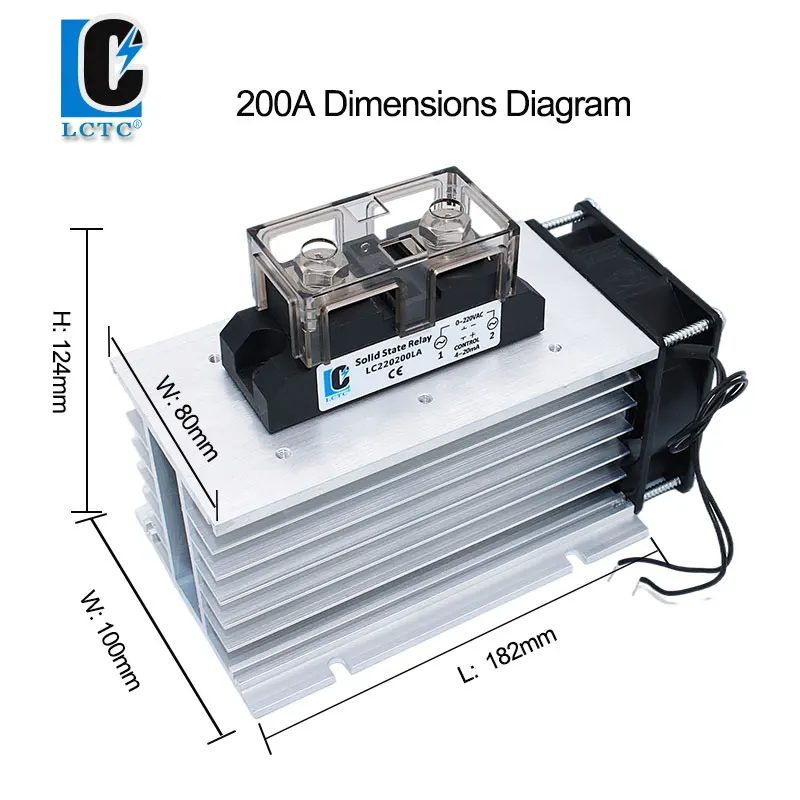 

Industrial SSR With Raditor High Power AC Control AC / DC Control AC 200A With Heat Sink And Fan Solid State Relay