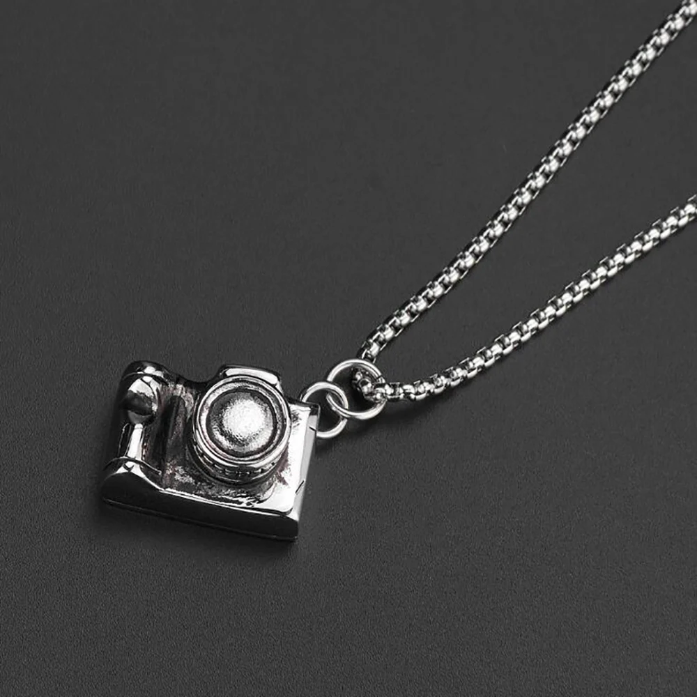 Stainless Steel Men\'s SLR Camera Hip Hop Men\'s Punk Rock Pendant Necklace Jewelry Gift For Children