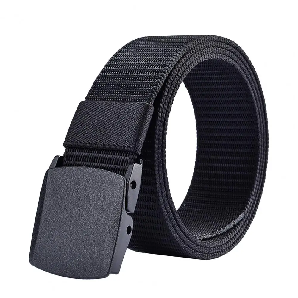 Fashion Men Belt Solid Color Adjustable Exquisite Buckle Men Lightweight All Match Clothes Accessories Waist Belt Daily Wear