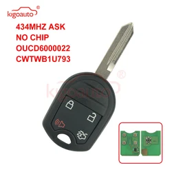 Kigoauto CWTWB1U793 Remote Key 4 Button 434Mhz For Ford Edge 164-R8073 No Chip 2011 2012 2013