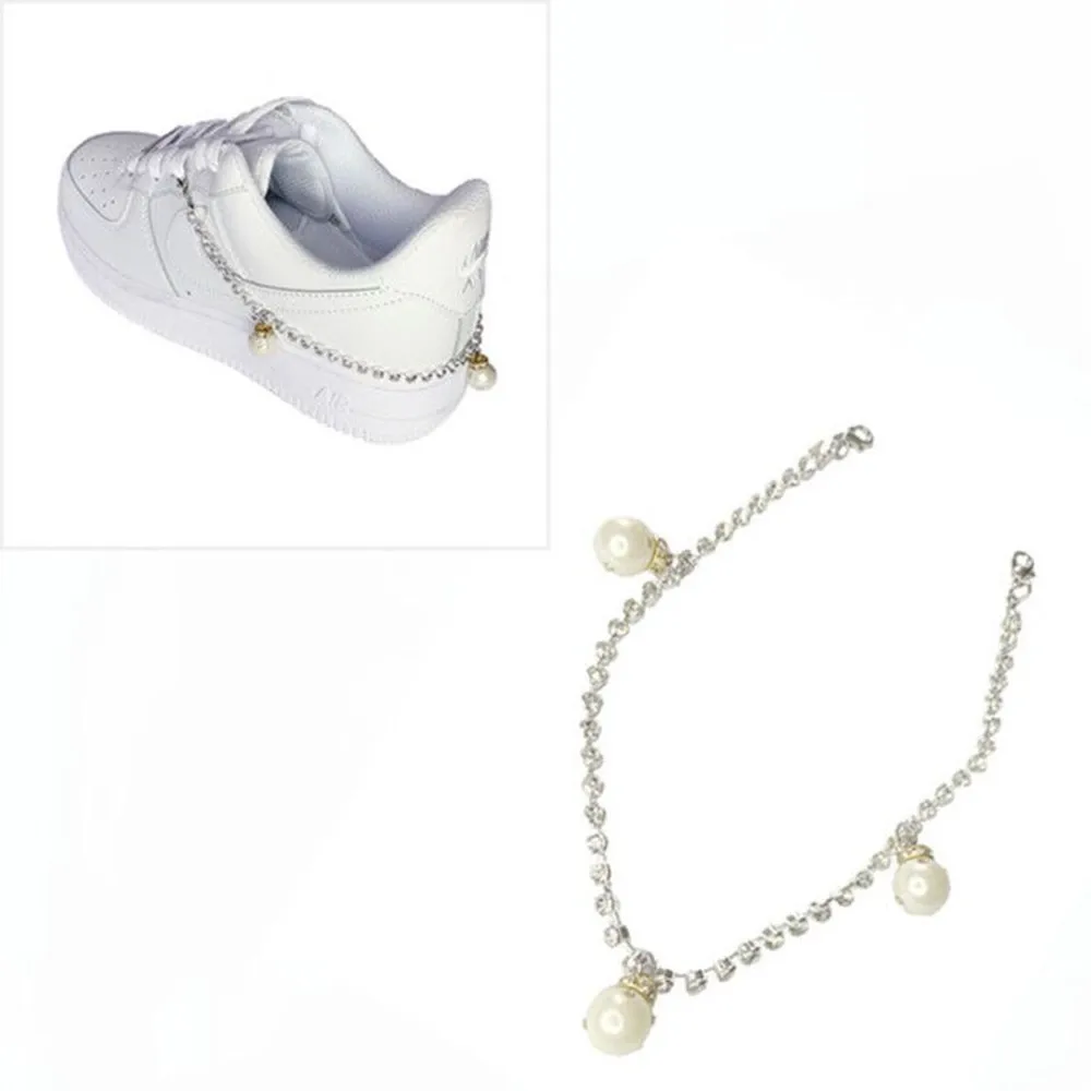 2021 Novelly Crystal Rhinestone Fringe Tassel Shoe Jewelry Chain Accessories Anklet Chains for Women Men Sneaker Decorations