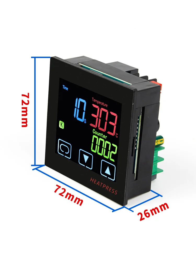 LCD Touch screen buttons Digital temperature controller CJ-TH9600 220VAC SSR output  time count function Heatpress panel meter