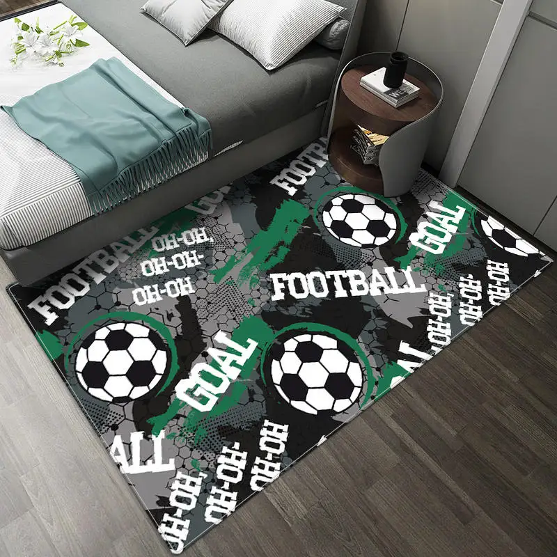 Football Carpet Cartoon Child Bedroom Carpet For Boys Soft Flannel Teenager Carpet Big Crawling Mat For Baby Kids Room Play Mat