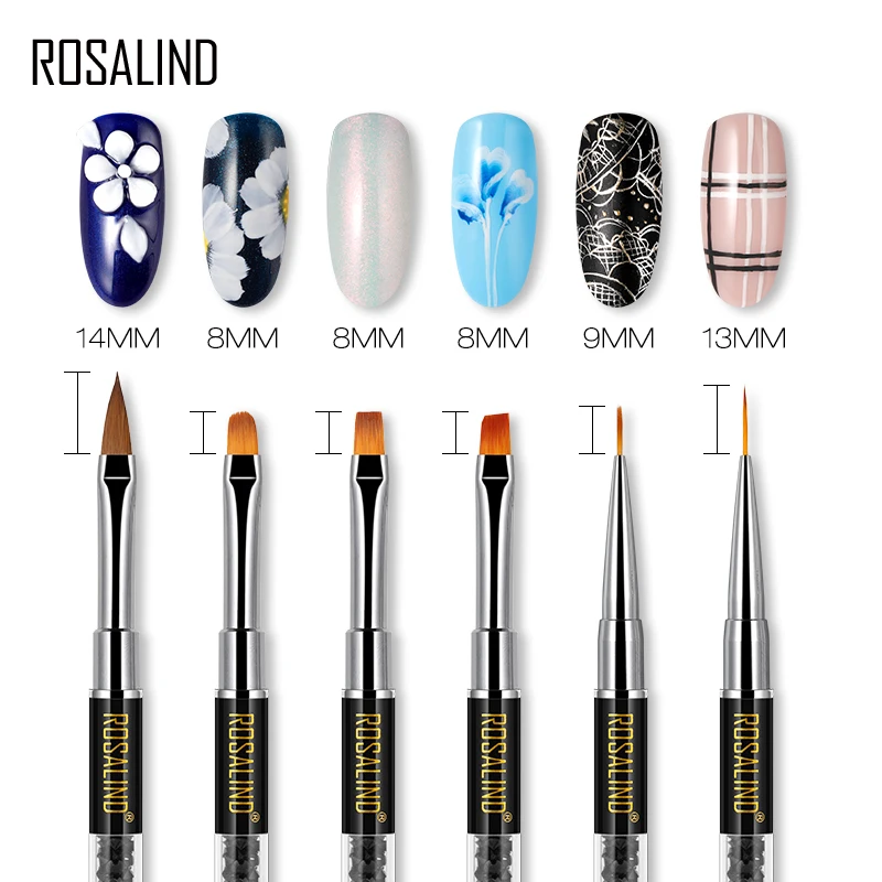 

ROSALIND Nail Brush Nail Art Design Acrylic Handle Brush Pen UV Nail Gel Brush Painting Design Acrylic Nail Brush For Gel Polish