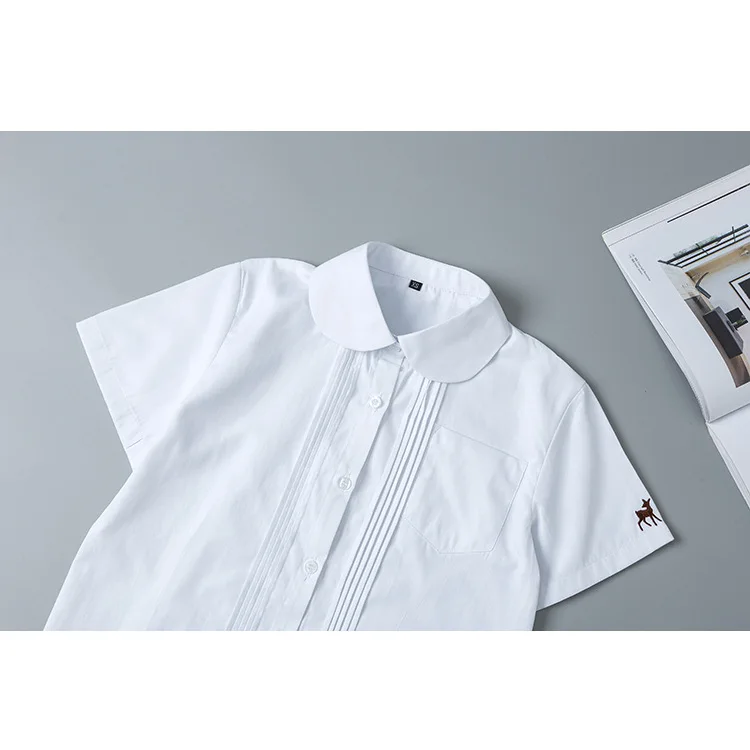 Uniformes scolaires japonais, chemise blanche à manches courtes pour filles, robe d'école brodée, costume de marin Jk, uniforme de travail pour femmes