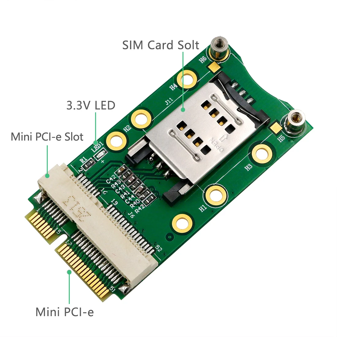 Mini PCI-E Adapter Card mPCIe with SIM Card Slot for 3G 4G Module USIM Card Slot Extension / WWAN LTE / GPS Card Desktop Laptop