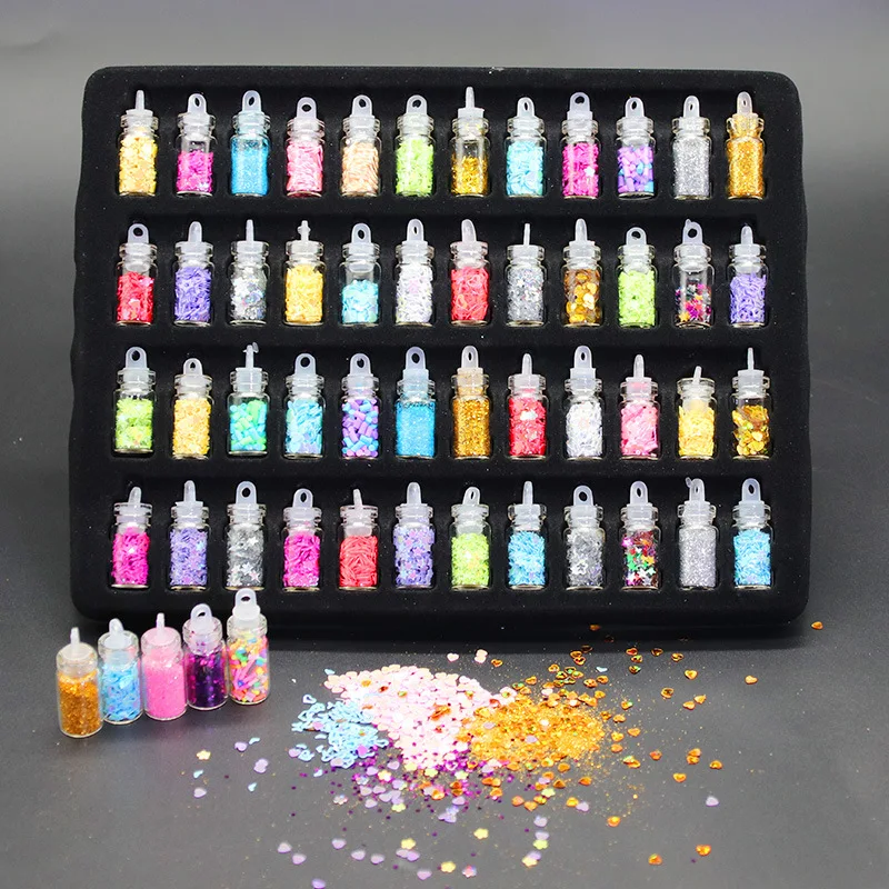 12~48 Bottle Glitter Flakes Sequins DIY Resin Glitter Powder Set Kit Craft Flash Clay Filling Nail Art Silicone Epoxy Making DIY