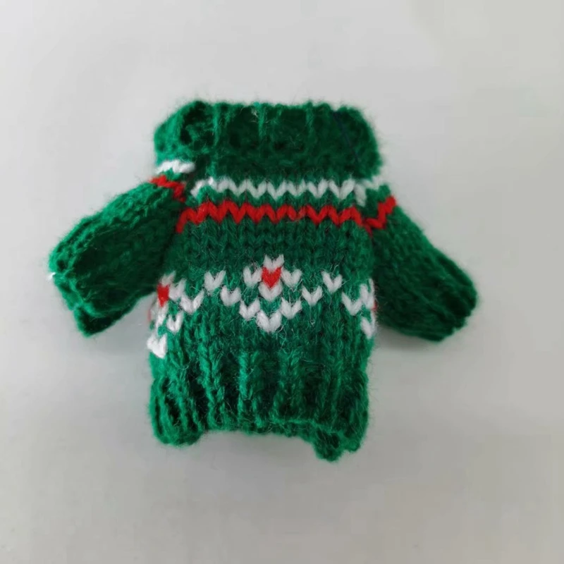 Adollya BJD Doll Accessories Sweater Clothes for Doll 16cm White Red Green Christmas Style Clothes Suitable for 1/12 Dolls