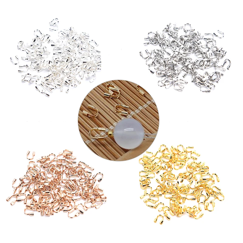 100Pcs U Shape Clasps Wire Thread Protectors Loops DIY Making Jewelry Connector For Handmade Craft Jewelry Making Supplies