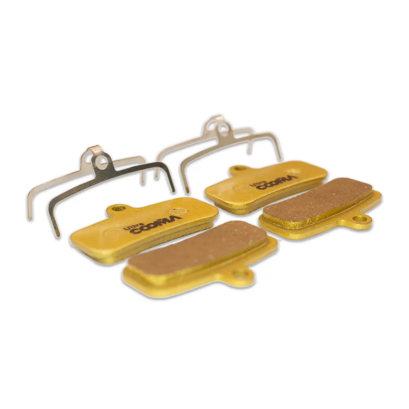 Bicycle Disc Brake Pads for SHIMANO XT M9020/M8020/Zee/Saint/M640/M800/M810/M820/M520/M420, 4 Pairs, Gold Full Metal