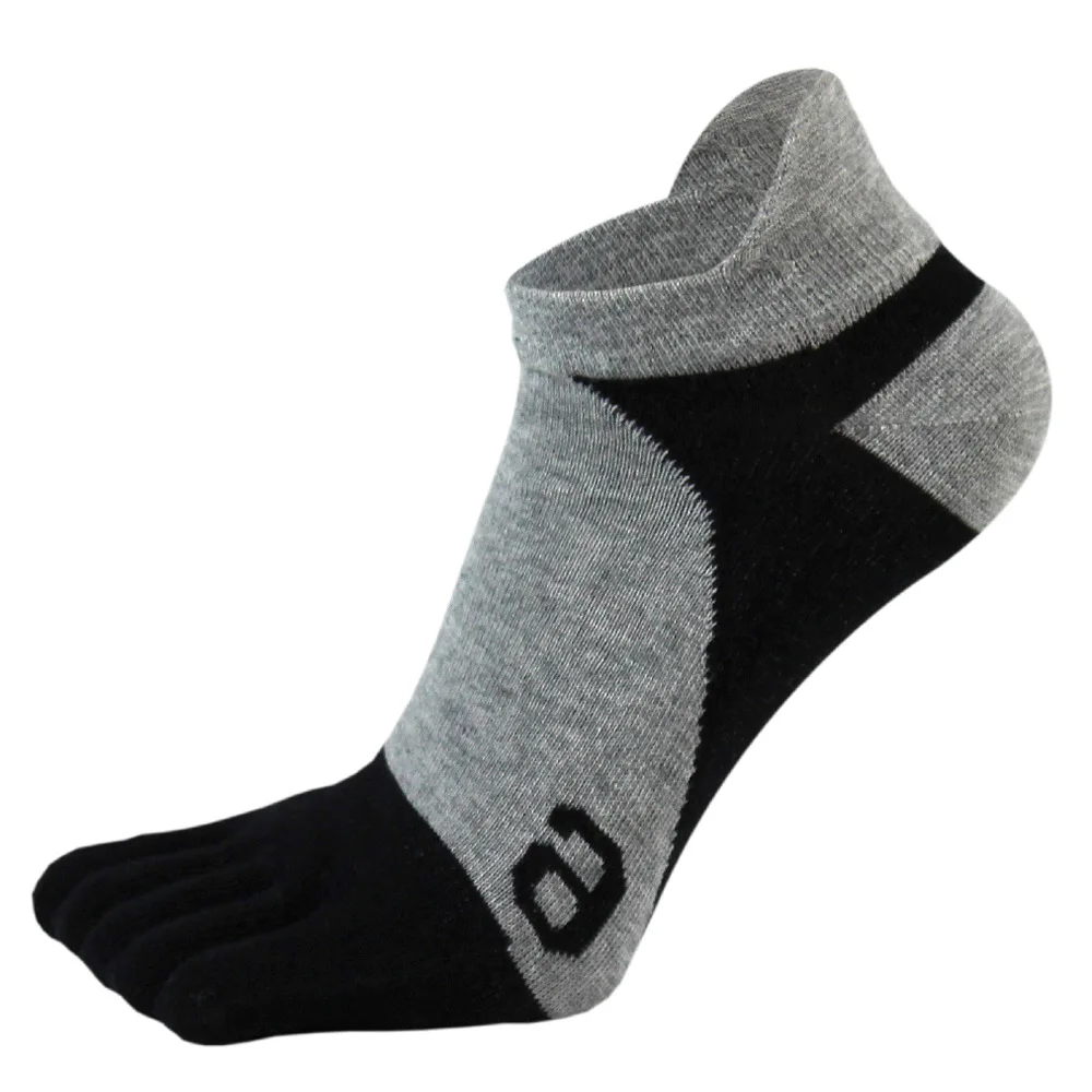 1/4 Pairs Cotton Toe Boat Socks Man Solid Compression Mesh Breathable Sweat-Absorbing Sport Fitness Casual 5 Finger Ankle Socks