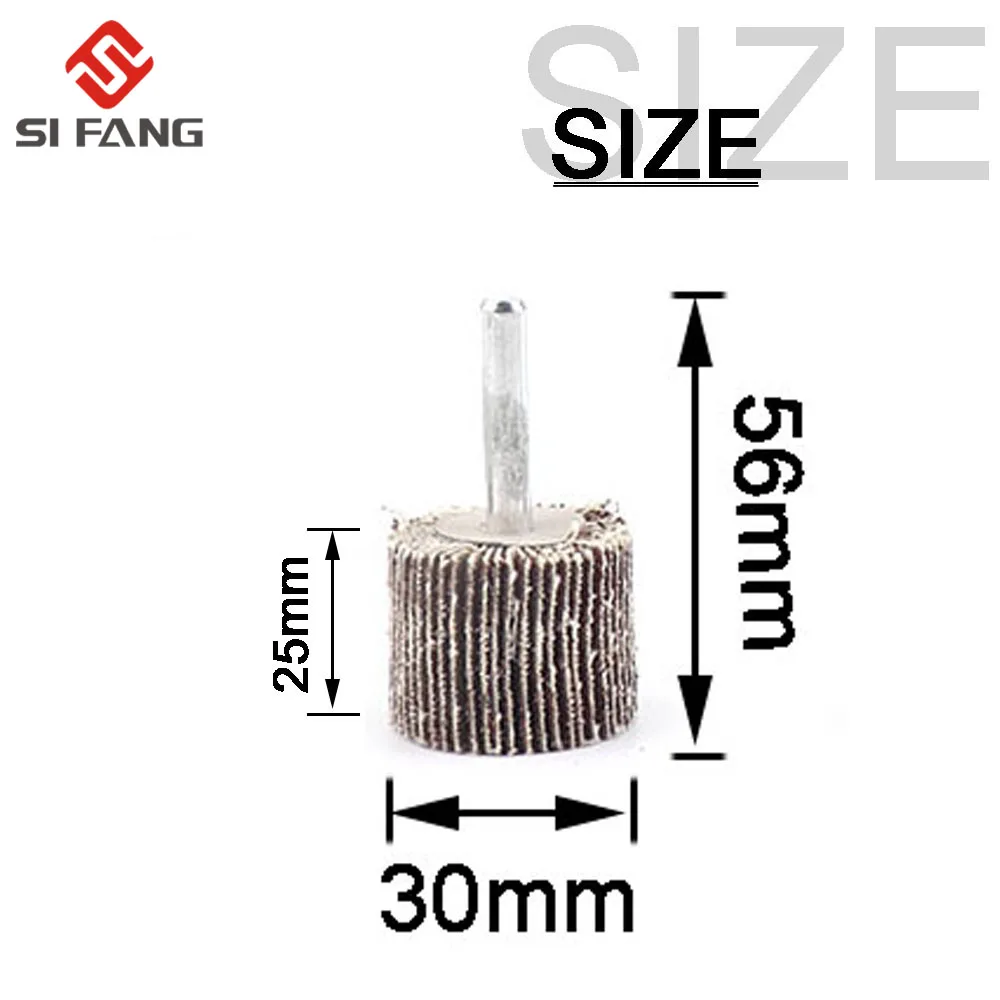5PC Schleifpapier Schleifen Klappe Polieren Räder Schleif Disc Shutter Polieren Rad Für Rotary Dremel Werkzeug 60/80/120 körnung 6MM Schaft – Detail 6