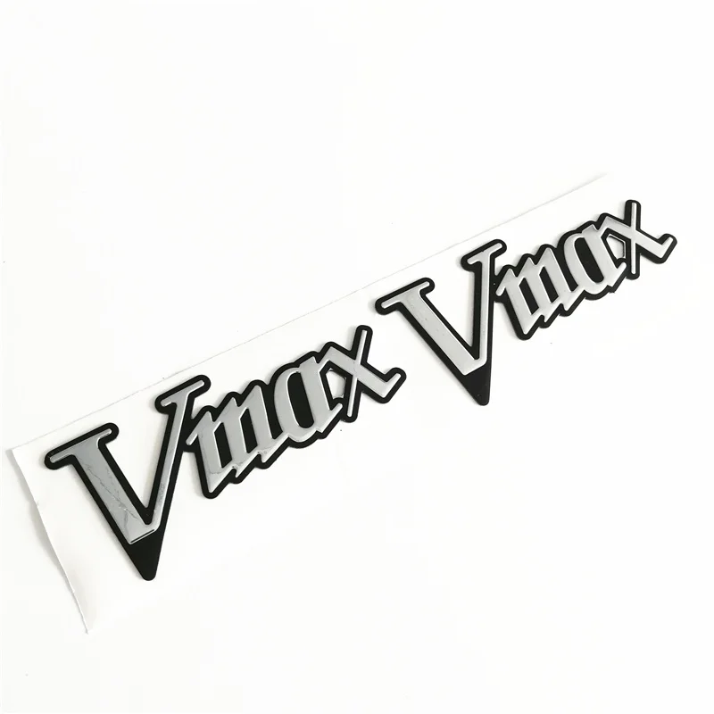 1 pair Silver Vmax Sticker Motorcycle 3D stickers Tank decals applique emblem For  Yamaha VMAX 300 450 500 600 700