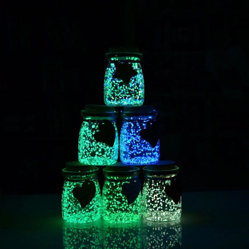 Grün Glow in The Dark Luminous Sand Acryl Leuchtfarbe Partei Helle Farbe Star Nail Dekoration Malen Halloween