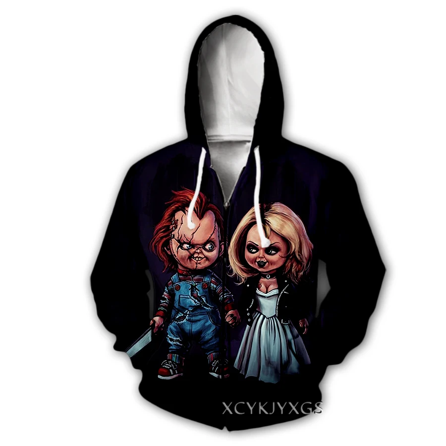 

phechion New Fashion Men/Women's Horror Movie Chucky 3D Print Casual Zipper Hoodies Coat Hip Hop Tops Sports Zip Hoodeds B05