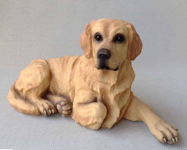 

new real life Golden dog model Resin simulation lying dog Home Decoration gift about 36x20cm xf2823