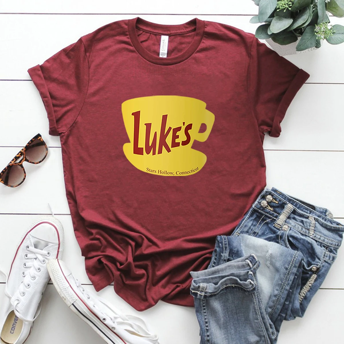 Luke's Diner Shirt Luke's Coffee Shop Tv Show Inspired Tee Gilmore Girls Stars Hollow T-Shirt Rory Shirts Vintage Aesthetic Tops