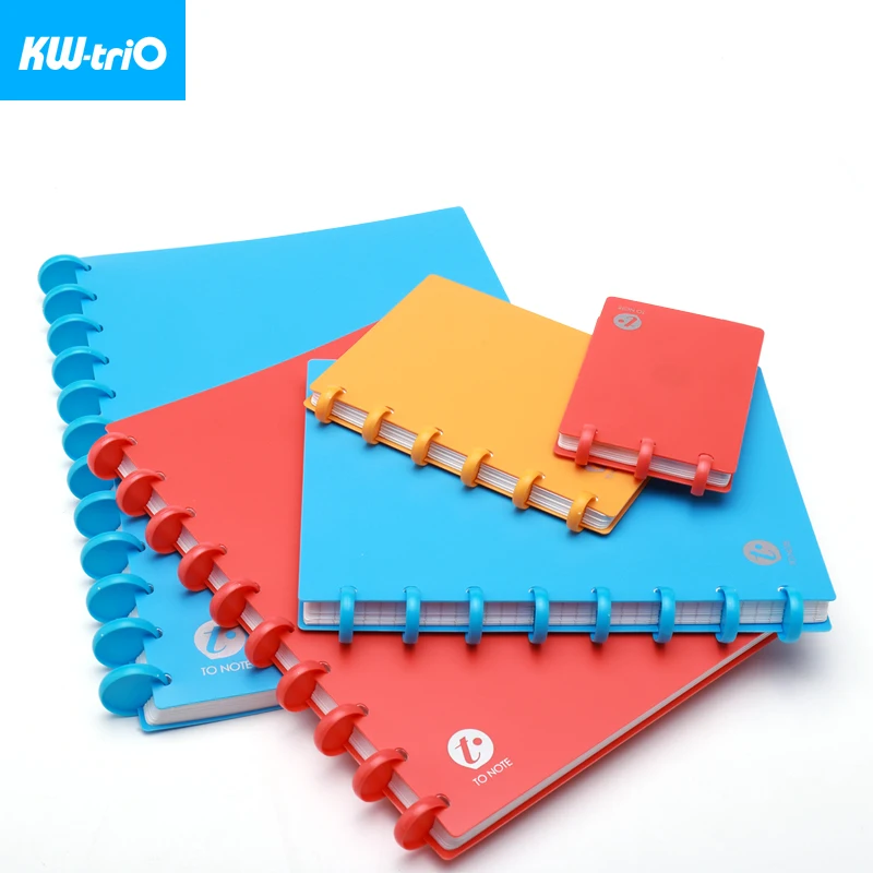 Kw-trio-Discos de hojas sueltas para cuaderno, anillas de encuadernación con agujeros en forma de seta, material escolar y de oficina plegable de