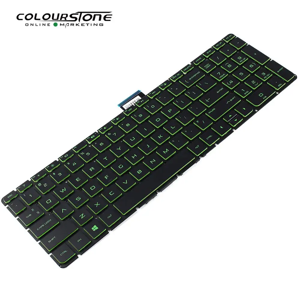 Keybard-teclado para portátil con letras verdes 15-ab 15-BC, Original de EE. UU., teclado interno, novedad