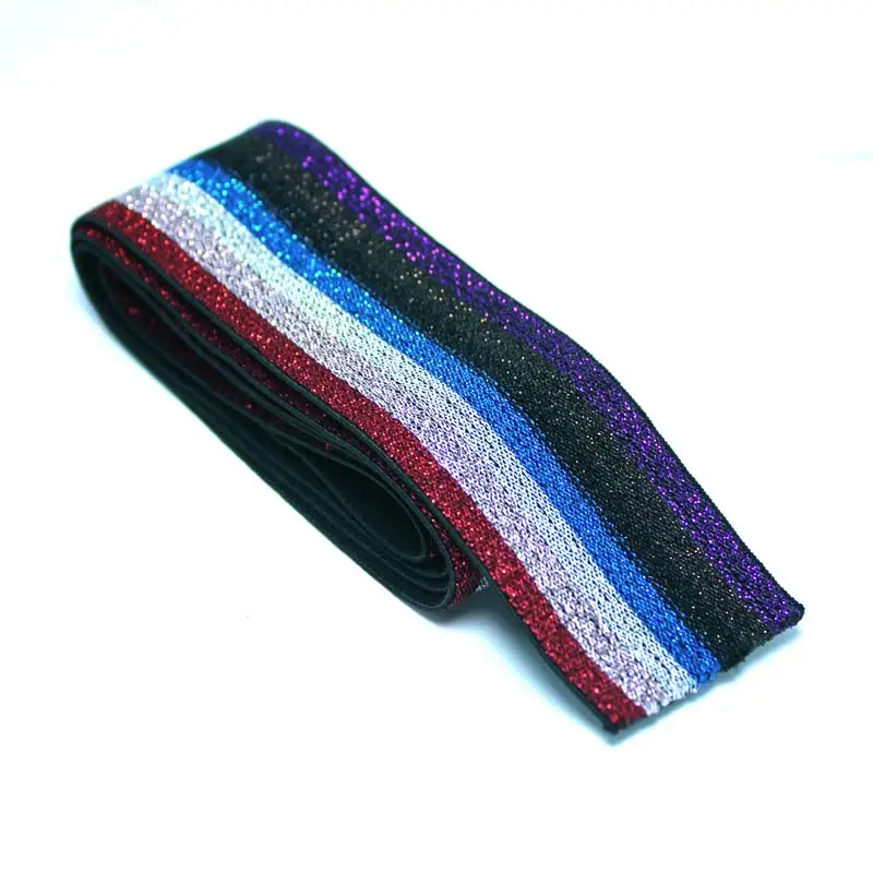 Clothing accessories household color striped elastic band Rainbow gradient high quality elastic band, belt