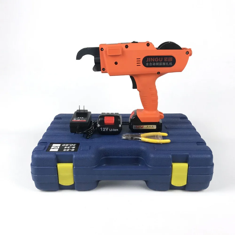 

Rebar Tier Binding Machine 12V 4500mAh Automatic Rebar Tying Machine Cordless Wire Binding Tool with Lithium Battery EU US Plug